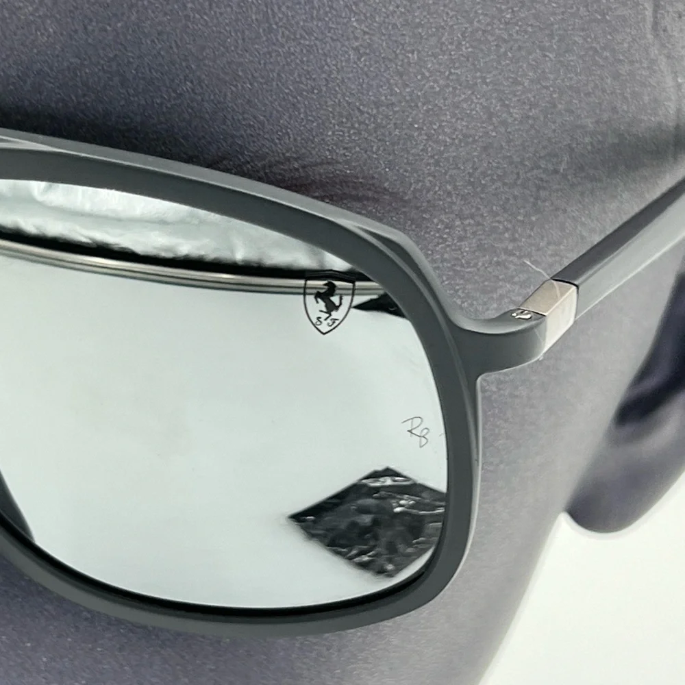 Ray-Ban RB4308M Scuderia Ferrari Matte Grey Mirror Sunglasses RB4308M F6266G 57